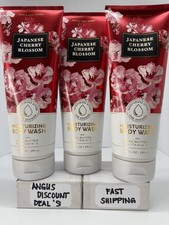 Bath  Body Works JAPANESE CHERRY BLOSSOM Moisturizing Body Wash, 10oz 3PCS NEW