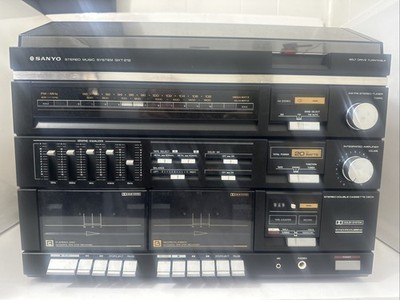 Tested Sanyo GXT-212 Vintage Stereo System Turntable Dual Cassette Deck AM/FM Ra