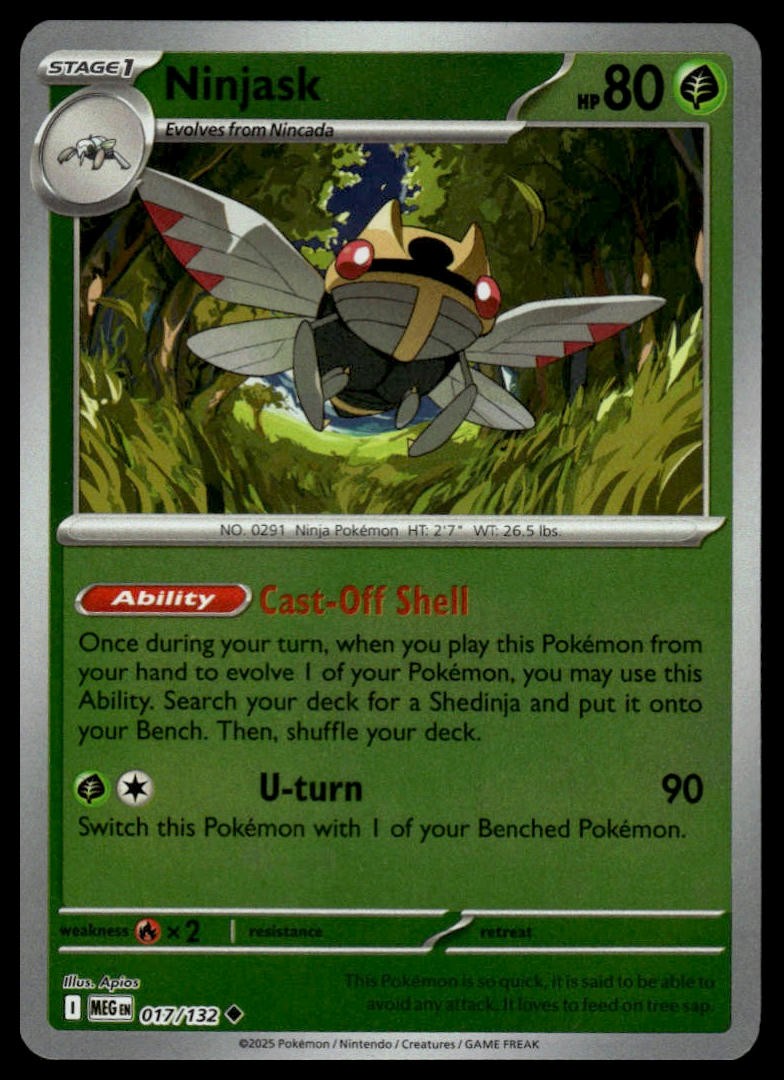 Ninjask ME01: Mega Evolution #017/132 Reverse Holo NM