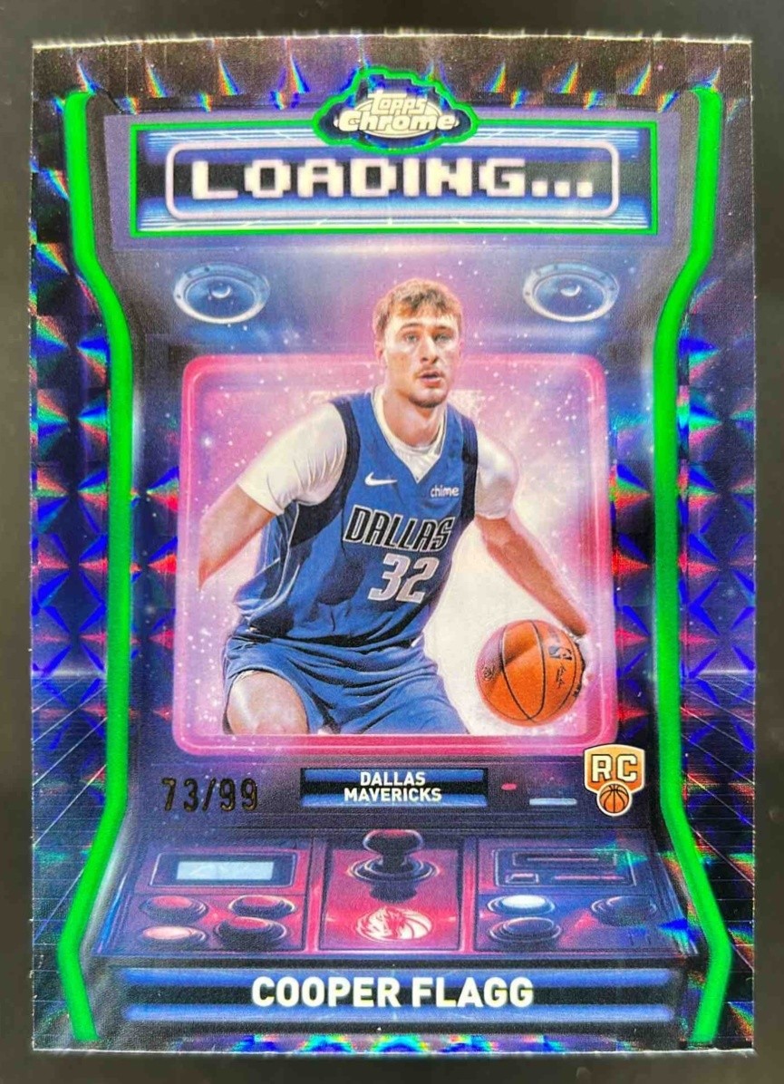 2025-26 Topps Chrome Cooper Flagg Loading RC Geometric Green Refractor #/99