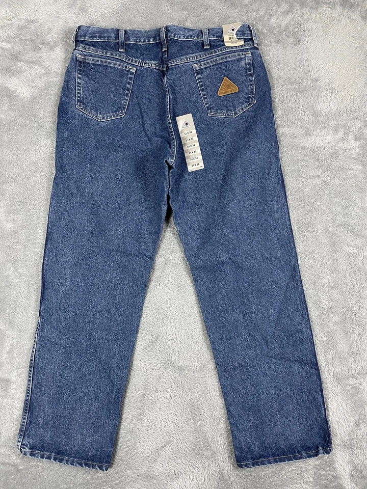 Bulwark FR Jeans Mens 38x32 Blue Flame Resistant Denim Work Pants PEJ6SW3 - Image 2 of 4