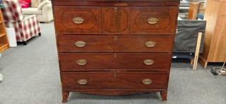 Antique Mahogany Bureau Desk Writing Cabinet Secretary Chest of Drawers CS C57