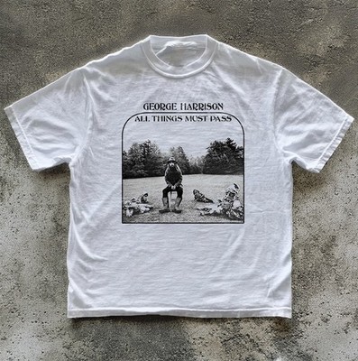 HOT! George Harrison - All Things Must Unisex White T-shirt Size S-5XL