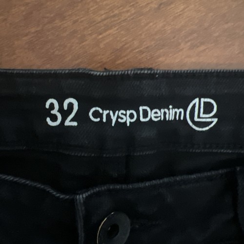 Crysp Denim Jean Shorts Jorts Men's 32 Black Stretch Denim Skull Embroidered Y2K - Picture 2 of 14