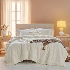 Fluffy King Comforter Set - Sherpa Comforter Set King Size Winter Use Warm Fl...