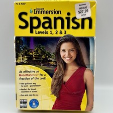 Instant Immersion Learn Spanish Levels 1, 2, and 3 Windows PC Mac CD-ROM Discs