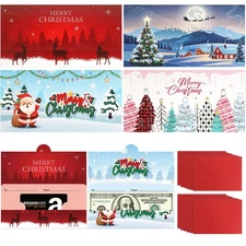 12 Sets Christmas Cash Card Gift Envelopes, Christmas Gift Card Money Holders...