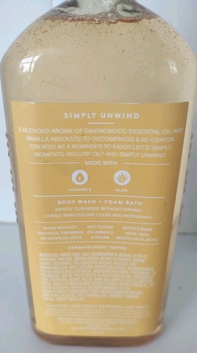 Bath & Body Works Aromatherapie einfach abwickeln SANDELHOLZ & VANILLE Duschgel 10 Oz. - Bild 2 von 3