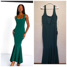 Lulu  s Emerald Green Maxi Trumpet Romantic Destiny Gown XL