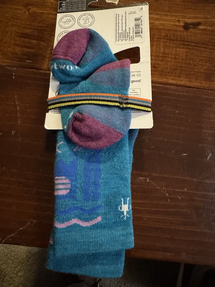 SmartWool Kids Ski Light Cushion OTC Socks Youth Size XS, Color: Capri - Image 2 of 2