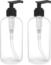 Empty Lotion Pump Bottles 8 Oz, Refillable Plastic Containers, BPA-PETE1, Clear,