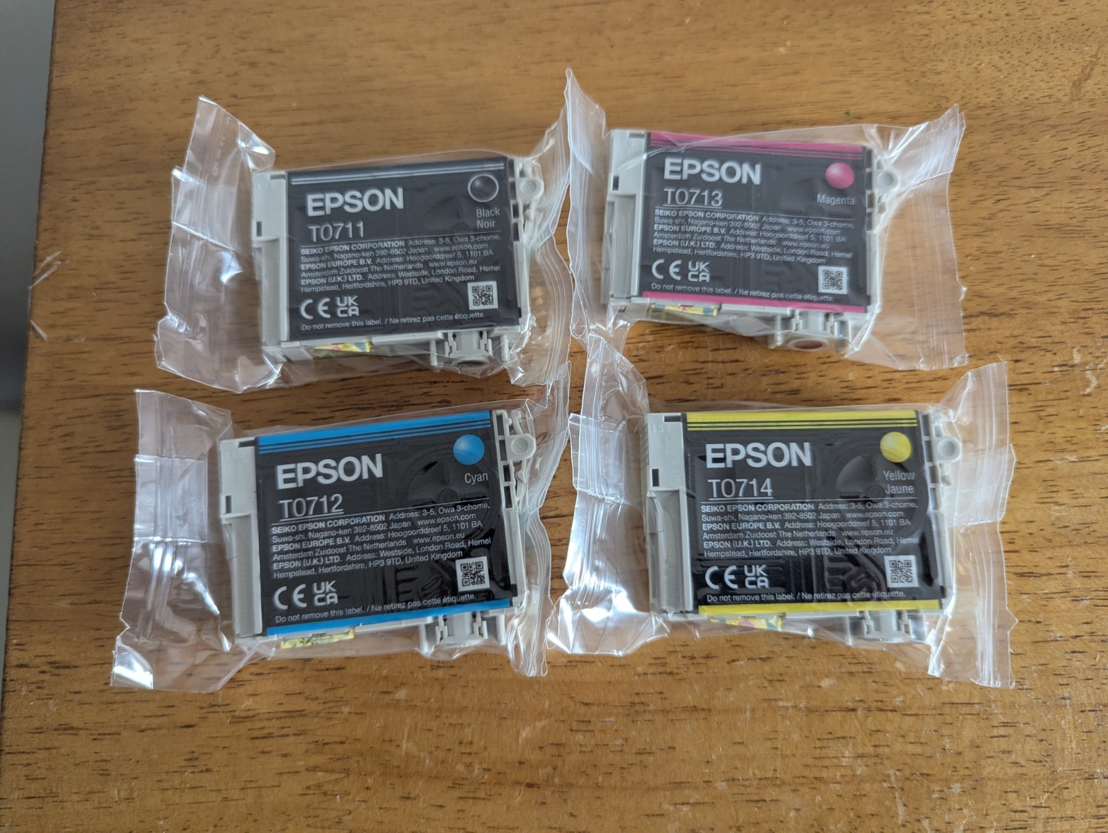 Epson Genuine T0715 Cheetah Ink Set T0711 T0712 T0713 T0714 B/C/M/Y Multipack