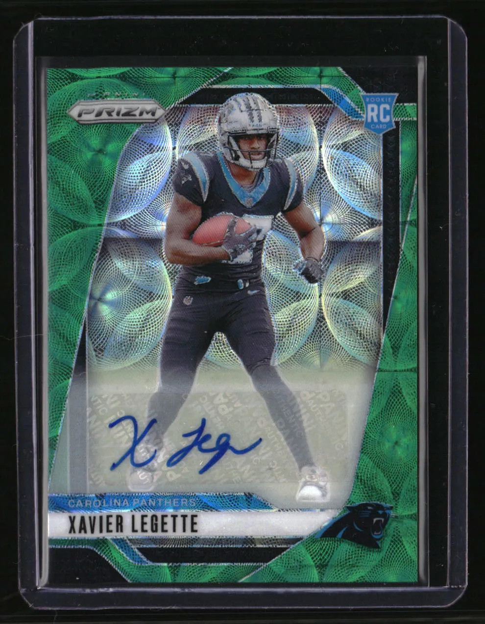 2024 Panini Prizm Xavier Legette Rookie Autographs Green Scope Prizm #/75