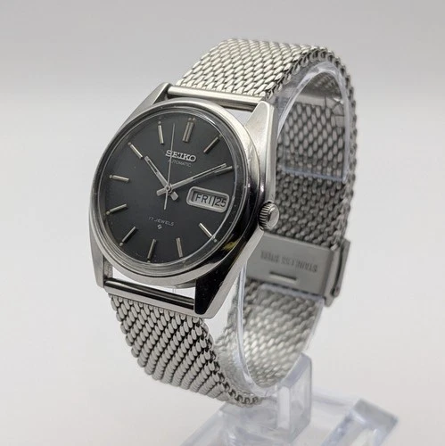 1977 Vintage Seiko 6309-8020 Slate Grey Automatic Watch w/ Bracelet