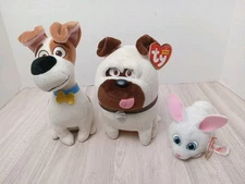 TY Secret Life of Pets 2"- 6” Plush Lot Of 3 Max Mel  Snowball 