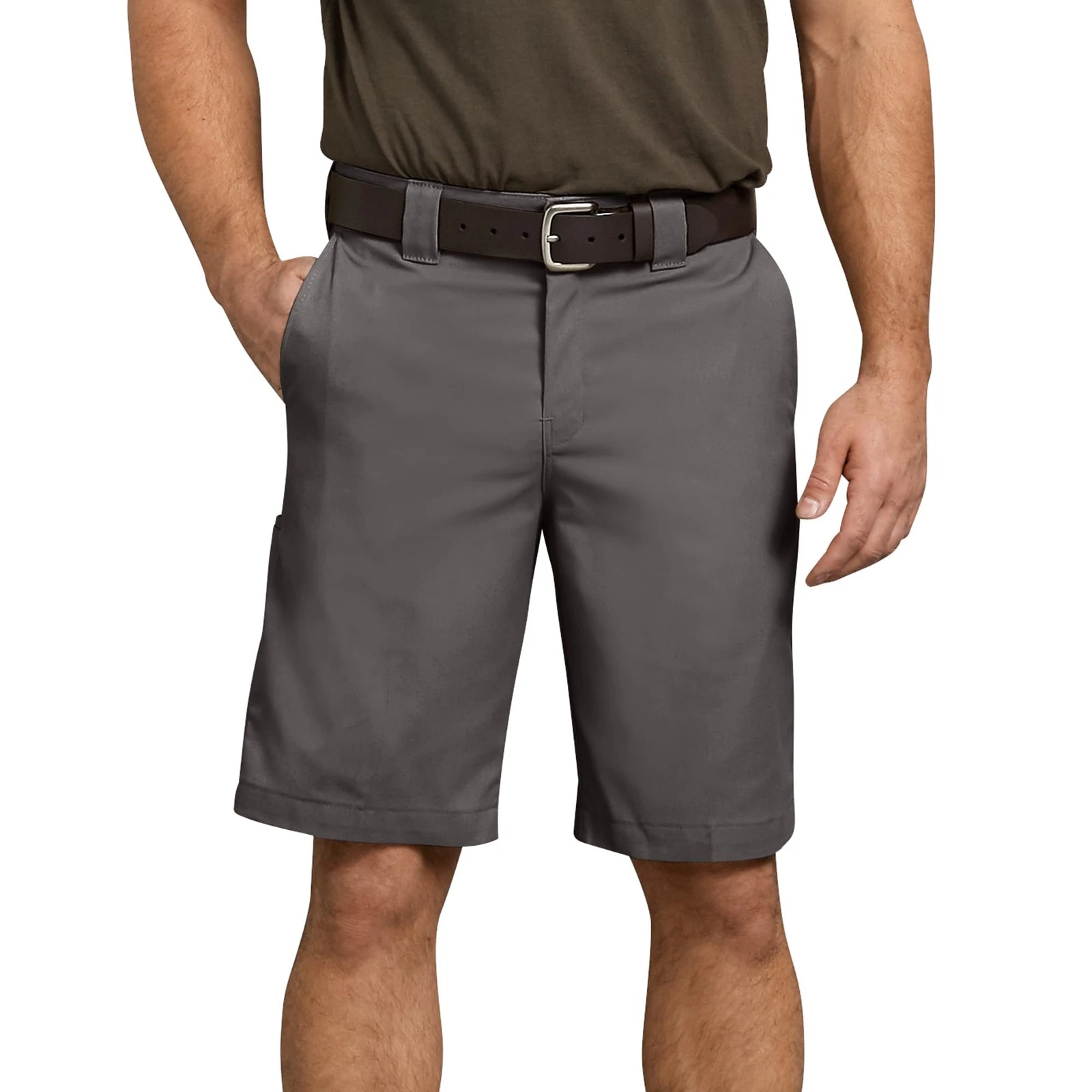 Dickies Men's 11 Inch Relaxed Fit Stretch Twill Work Short, Gravel Gray, 38