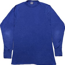 Vtg 90s Duofold Long Sleeve Thermal Base Layer Shirt Men  s M Blue Made in USA