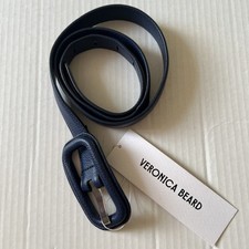 Veronica Beard/GAVAZZENI Leather Belt 85/S Lavanda Navy Blue Made in Italy NWT