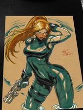 Zero Suit Samus Aran Super Metroid Stampa artistica firmata 8,5x11 | Arte di Keyeske