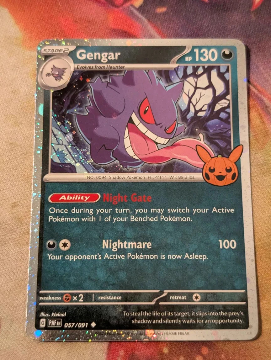 Gengar 57/91 ~Fart Swirl~ Cosmo Holo Bleed Near Mint Trick Or