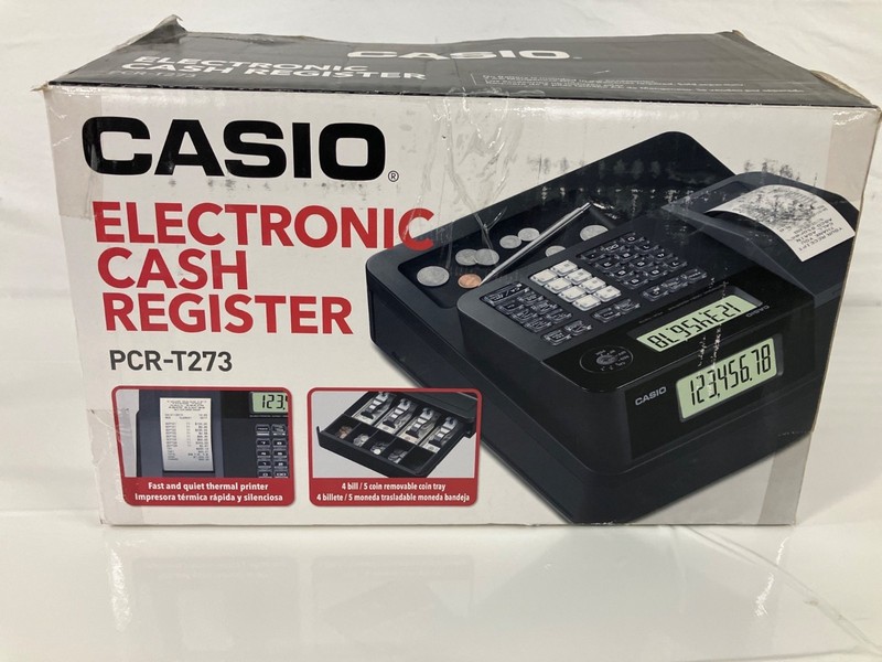 Casio PCR-T273 Electronic Cash Register, No Key, As Is, Parts / Repair