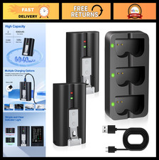 2 Packs 6040mAh Replacement Battery & 3-Channel Charger for Video Doorbells & Ca