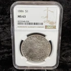 1886 Morgan Silver Dollar NGC MS 63