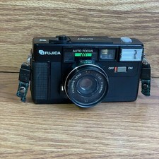 Fujica Auto-7 Black Handheld Auto Focus 38mm-Lens Point/Shoot Camera - For Parts