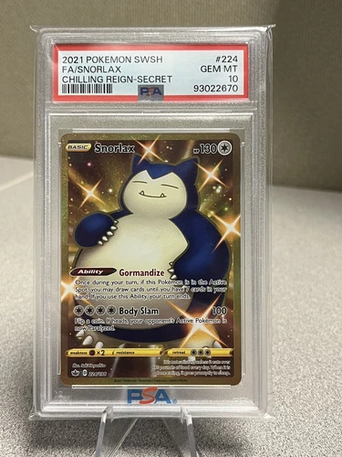 2021 Pokémon SWSH Snorlax Full Art #224 PSA 10