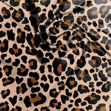 Double Brushed Polyester Stretch Knit Fabric Cheetah Leopard