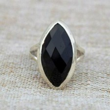Black Onyx Gemstone 925 Sterling Silver Handmade Ring All Size TQ-2