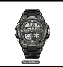 LIGE Stainless Steel Men's Watch - Dual Display, Chronograph, Alarm, Date & Week
