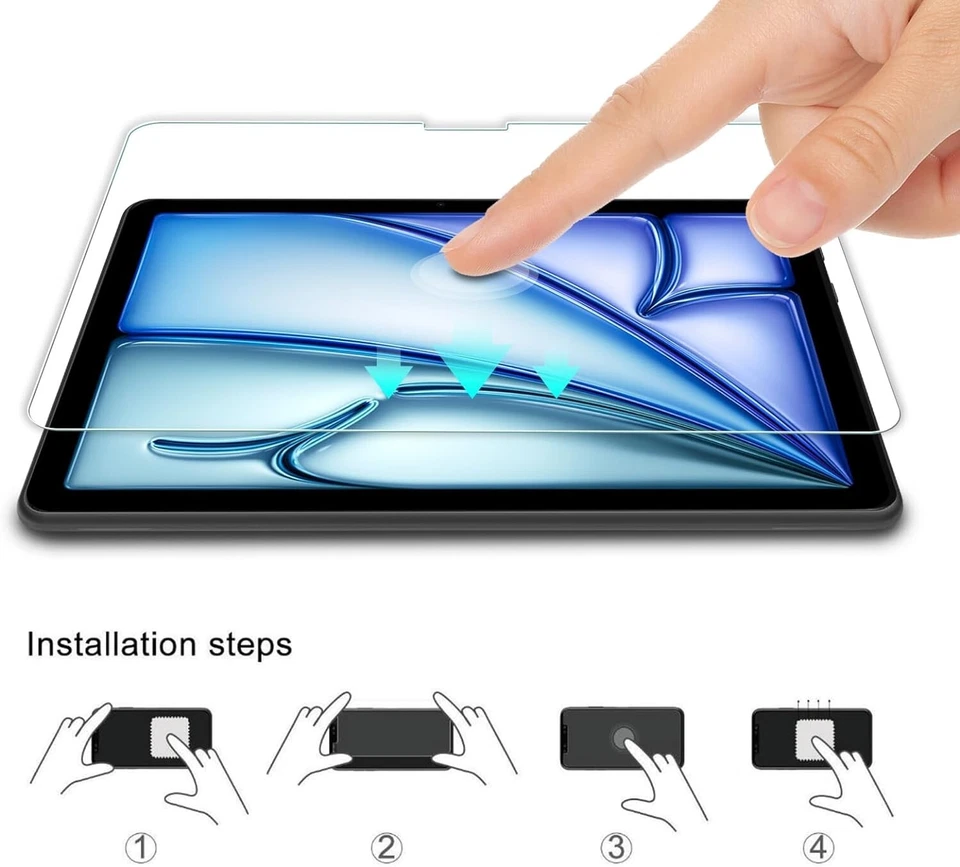 2X Schutzglas für Apple iPad Air 2024 / 2025 11″ Zoll Display Panzerfolie 9H - Bild 3 von 4