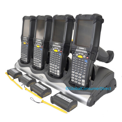 LOT OF 4x Zebra Motorola MC9190-G30SWEQA6WR WM 6.5 1D 2D Barcode Scanner +CRADLE