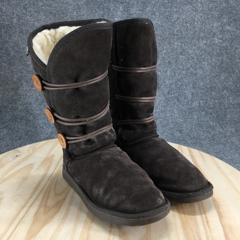 Emu Australia Botas Mujer 7 Marrón Nisha Botón Lana Merino Forro Gamuza Informal Foto 3 de 4