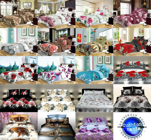 Duvet cover set Double King Quilt cover 3D 2 Pillow Cases Bedding NEW 80 GSM - 第 1/26 張圖片