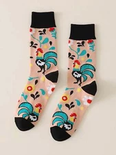 Chicken Pattern Crew Socks Funny Socks for Men Novelty Socks Funky Socks Gift