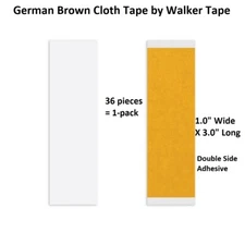 German Brown Cloth Tape 1.0 inch STRAIGHT 1 pack 36 pieces by Walker Tape Co.