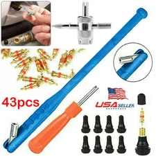 43pcs Set Valve Stem Puller Tool Installer Car Tire Plug Remover Core Repair US