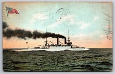 Unidentified Royal Marine Steamer Boston MA Postmark C1906 UDB Postcard M8