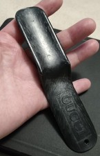 Vintage Authentic Gucci Travel Shoe Horn Black With Silver Swirl Pattern 6.5in