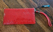 RSVP Red Wristlet Purse Mesh Zippered NWT Holiday Evening Bag Charming Charlie