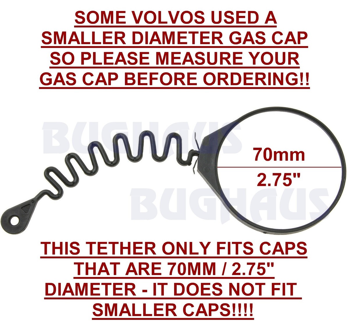 ⛽ Volvo S80 2001-2016 Gas Fuel Cap Tether - Top Quality! FREE SHIP! ⛽