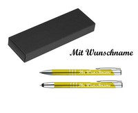 Schreibset Mit Namensgravur - Touchpen Kugelschreiber + Kugelschreiber - Gelb