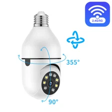 2.4G/5G Wifi Outdoor Light Bulb Security Camera Home Night Vision Wireless 1080P
