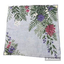 Vintage NWT Ladies  Carol Stanley Hand Rolled Blue, Green Purple Floral Hankie
