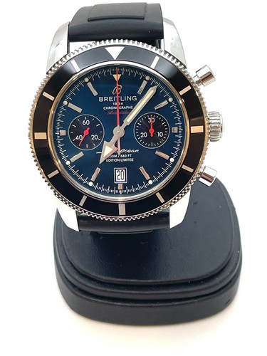 Breitling 'Superocean Heritage' Chronograph 44mm Watch Rubber Strap (Papers)