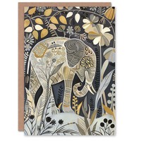 Blumen Schrulligen Floral Folk Elefant Geburtstagskarte