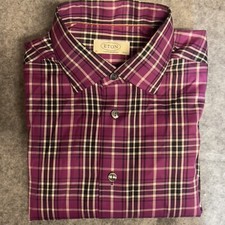 Eton Contemporary Shirt Button Up Men  s Adult Medium 15.5 39 Purple Check Plaid.