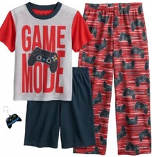 Video GAME Pajamas Boy's size 6 NEW 3 piece Shorts Shirt Pants Pjs Set NWT Gamer
